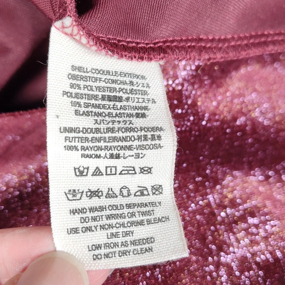 Free People Shattered Shine‎ velvet mini dress berry pink L